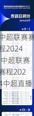 中超联赛赛程2024,中超联赛赛程2024中超直播