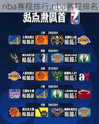 nba赛程排行,nba赛程排名