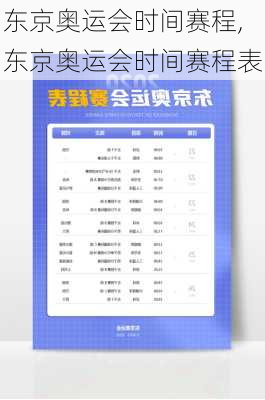 东京奥运会时间赛程,东京奥运会时间赛程表