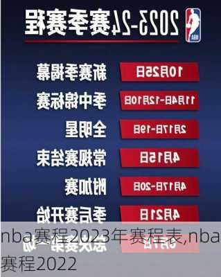 nba赛程2023年赛程表,nba赛程2022