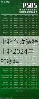 中超今晚赛程,中超2024年的赛程