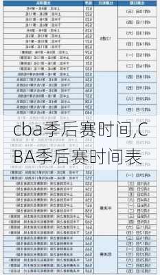 cba季后赛时间,CBA季后赛时间表