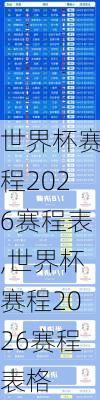 世界杯赛程2026赛程表,世界杯赛程2026赛程表格