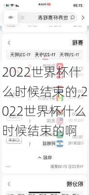 2022世界杯什么时候结束的,2022世界杯什么时候结束的啊