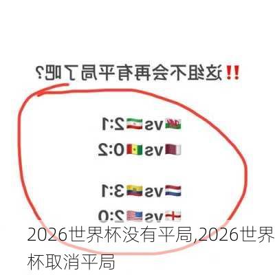 2026世界杯没有平局,2026世界杯取消平局