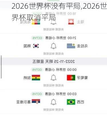 2026世界杯没有平局,2026世界杯取消平局