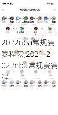 2022nba常规赛赛程表,2021-2022nba常规赛赛程