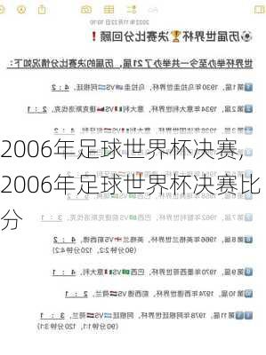 2006年足球世界杯决赛,2006年足球世界杯决赛比分