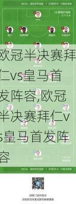 欧冠半决赛拜仁vs皇马首发阵容,欧冠半决赛拜仁vs皇马首发阵容