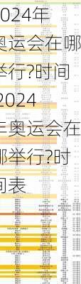 2024年奥运会在哪举行?时间,2024年奥运会在哪举行?时间表