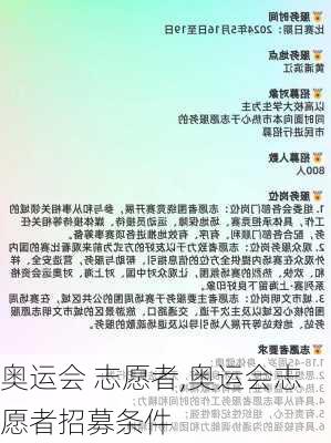 奥运会 志愿者,奥运会志愿者招募条件