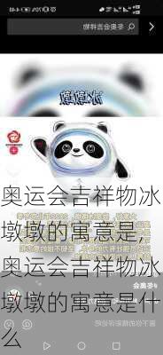 奥运会吉祥物冰墩墩的寓意是,奥运会吉祥物冰墩墩的寓意是什么