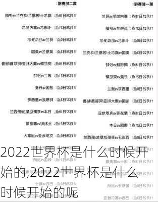 2022世界杯是什么时候开始的,2022世界杯是什么时候开始的呢