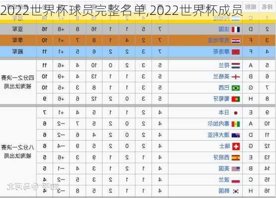 2022世界杯球员完整名单,2022世界杯成员