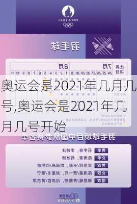 奥运会是2021年几月几号,奥运会是2021年几月几号开始