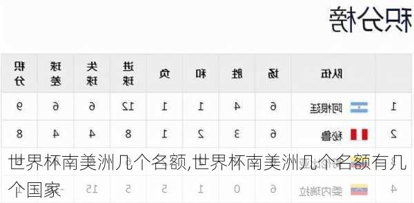 世界杯南美洲几个名额,世界杯南美洲几个名额有几个国家