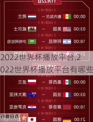 2022世界杯播放平台,2022世界杯播放平台有哪些