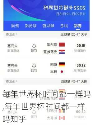 每年世界杯时间都一样吗,每年世界杯时间都一样吗知乎
