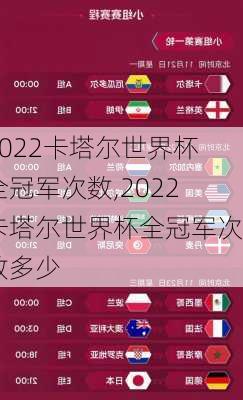 2022卡塔尔世界杯全冠军次数,2022卡塔尔世界杯全冠军次数多少