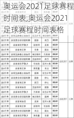 奥运会2021足球赛程时间表,奥运会2021足球赛程时间表格