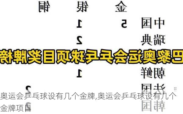 奥运会乒乓球设有几个金牌,奥运会乒乓球设有几个金牌项目