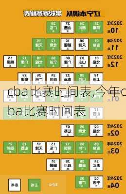 cba比赛时间表,今年cba比赛时间表