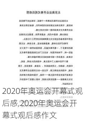 2020年奥运会开幕式观后感,2020年奥运会开幕式观后感作文