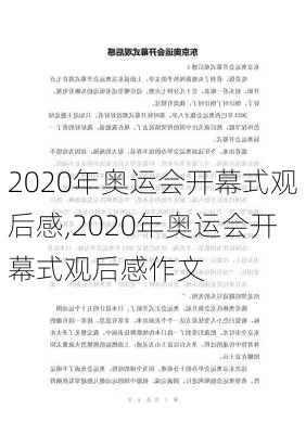 2020年奥运会开幕式观后感,2020年奥运会开幕式观后感作文