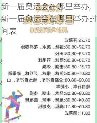 新一届奥运会在哪里举办,新一届奥运会在哪里举办时间表