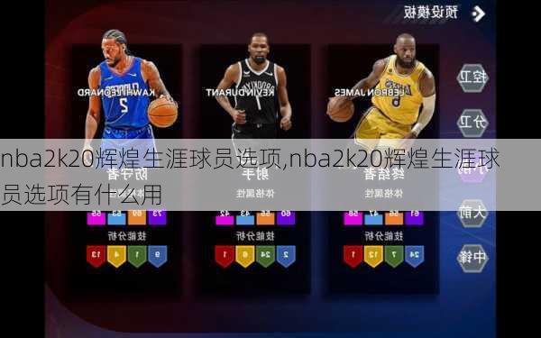 nba2k20辉煌生涯球员选项,nba2k20辉煌生涯球员选项有什么用