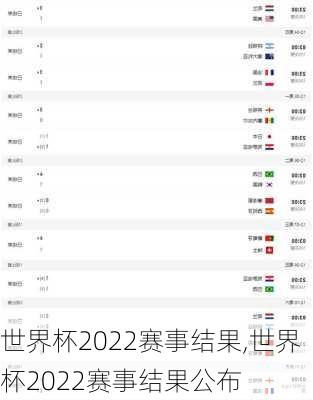 世界杯2022赛事结果,世界杯2022赛事结果公布