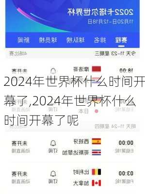 2024年世界杯什么时间开幕了,2024年世界杯什么时间开幕了呢