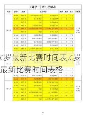 c罗最新比赛时间表,c罗最新比赛时间表格