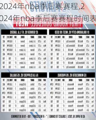 2024年nba季后赛赛程,2024年nba季后赛赛程时间表