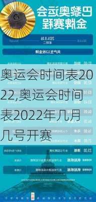 奥运会时间表2022,奥运会时间表2022年几月几号开赛