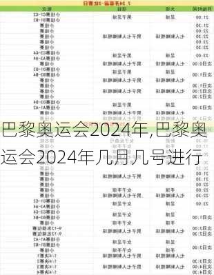 巴黎奥运会2024年,巴黎奥运会2024年几月几号进行