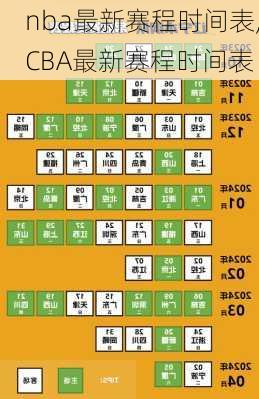 nba最新赛程时间表,CBA最新赛程时间表