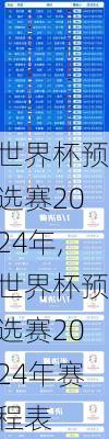 世界杯预选赛2024年,世界杯预选赛2024年赛程表