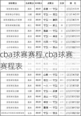 cba球赛赛程,cba球赛赛程表