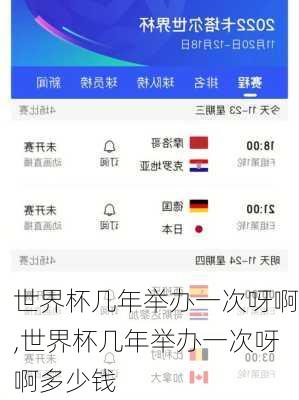 世界杯几年举办一次呀啊,世界杯几年举办一次呀啊多少钱