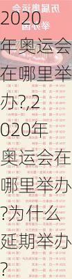 2020年奥运会在哪里举办?,2020年奥运会在哪里举办?为什么延期举办?