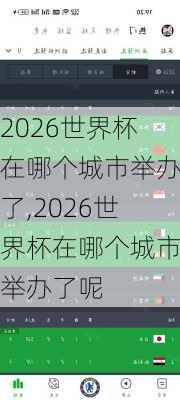 2026世界杯在哪个城市举办了,2026世界杯在哪个城市举办了呢