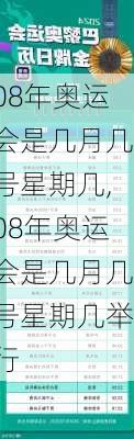 08年奥运会是几月几号星期几,08年奥运会是几月几号星期几举行