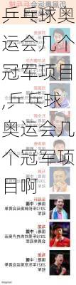 乒乓球奥运会几个冠军项目,乒乓球奥运会几个冠军项目啊