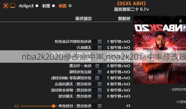 nba2k2020修改命中率,nba2k20命中率修改器