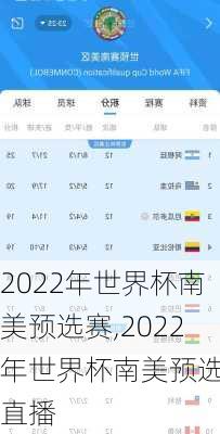 2022年世界杯南美预选赛,2022年世界杯南美预选赛直播