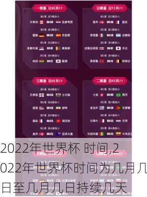 2022年世界杯 时间,2022年世界杯时间为几月几日至几月几日持续几天