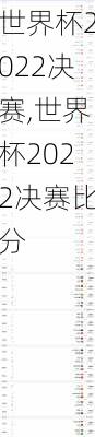 世界杯2022决赛,世界杯2022决赛比分