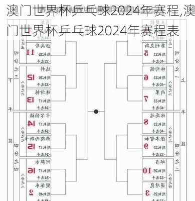 澳门世界杯乒乓球2024年赛程,澳门世界杯乒乓球2024年赛程表