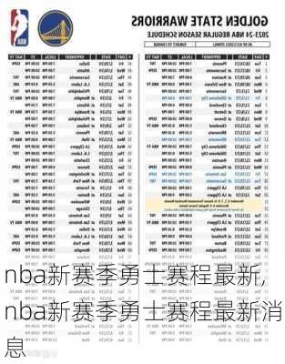 nba新赛季勇士赛程最新,nba新赛季勇士赛程最新消息